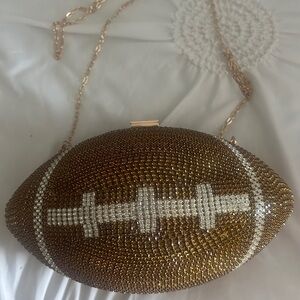 Gold and Silver Football Clutch